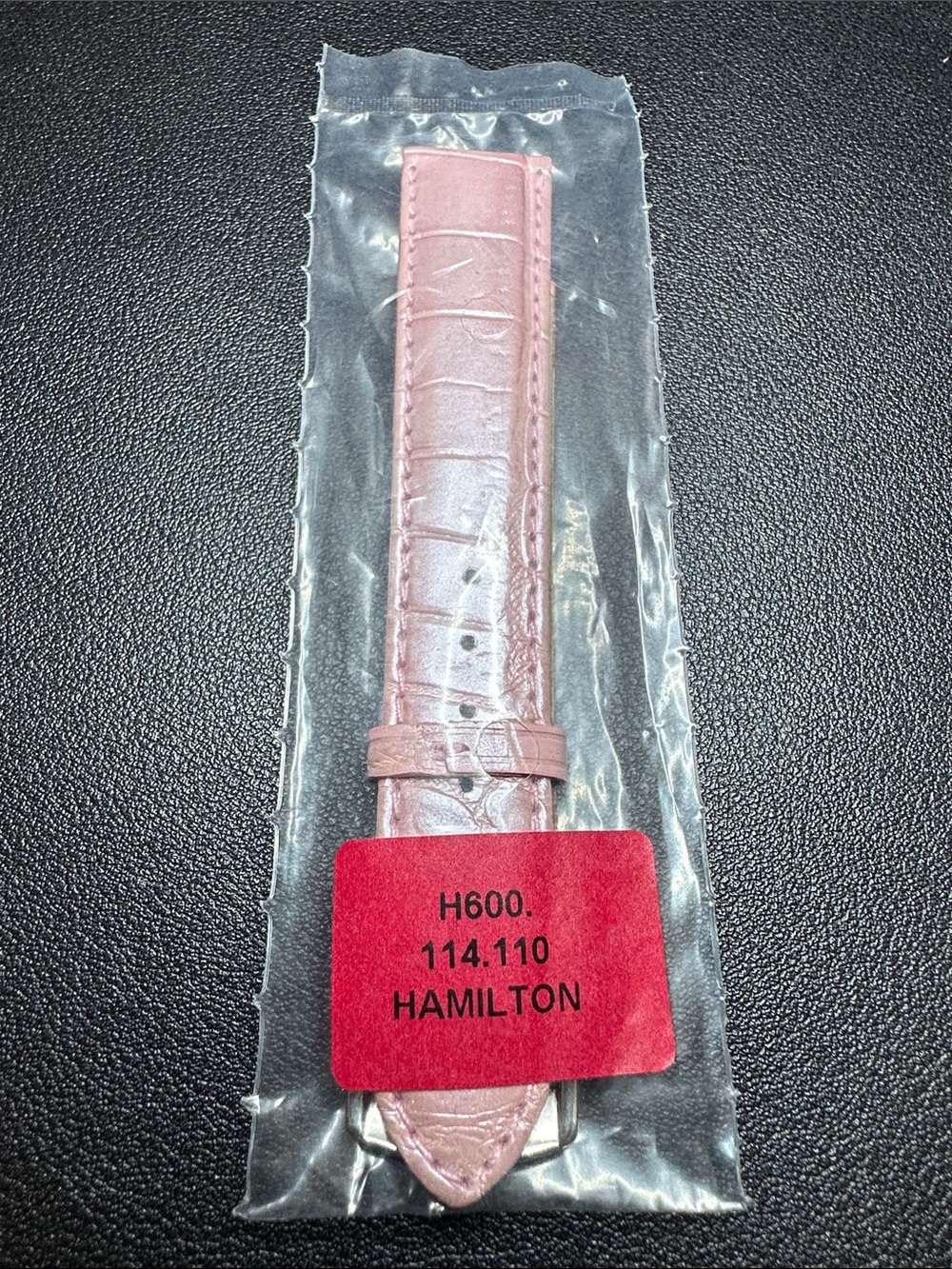 Hamilton 18mm Genuine Crocodile Pink Leather Watch Strap H600.114.110